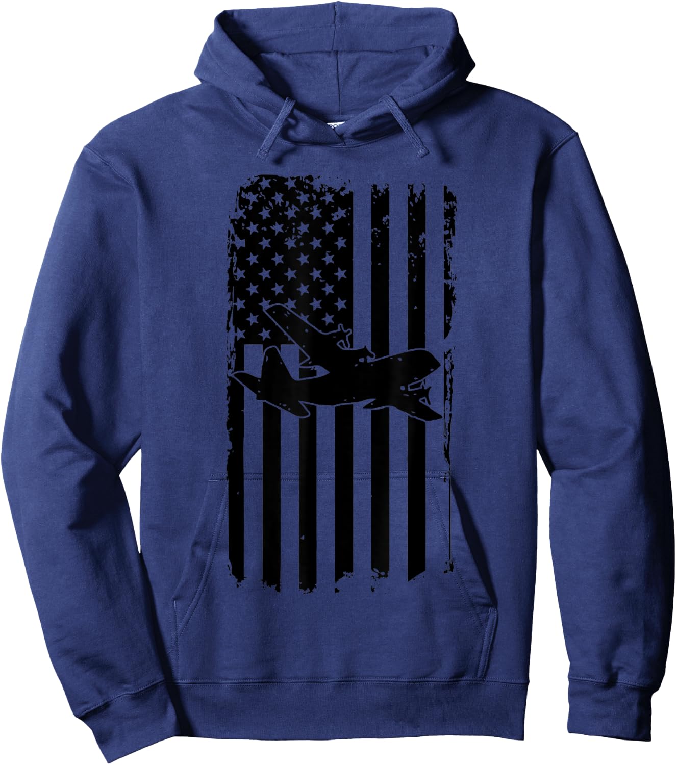 C-130 Airplane Retro Distressed Aircraft Pilot Gift Hoodie - Hoodie | Navy