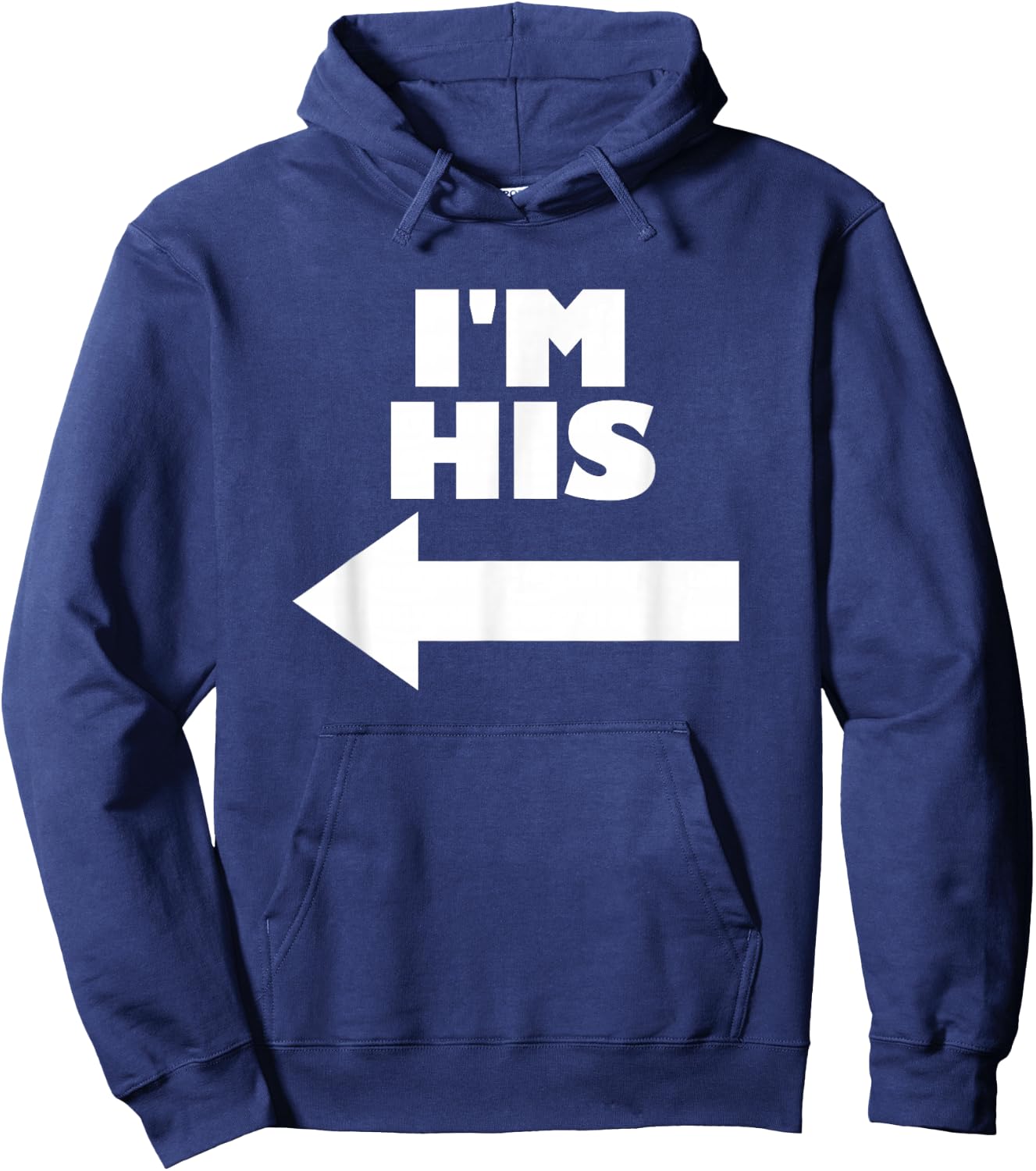 Couples Matching Valentine Co. I'm His Arrow Pointing Left Matching Couple Women's Black Hoodie - Hoodie | Navy