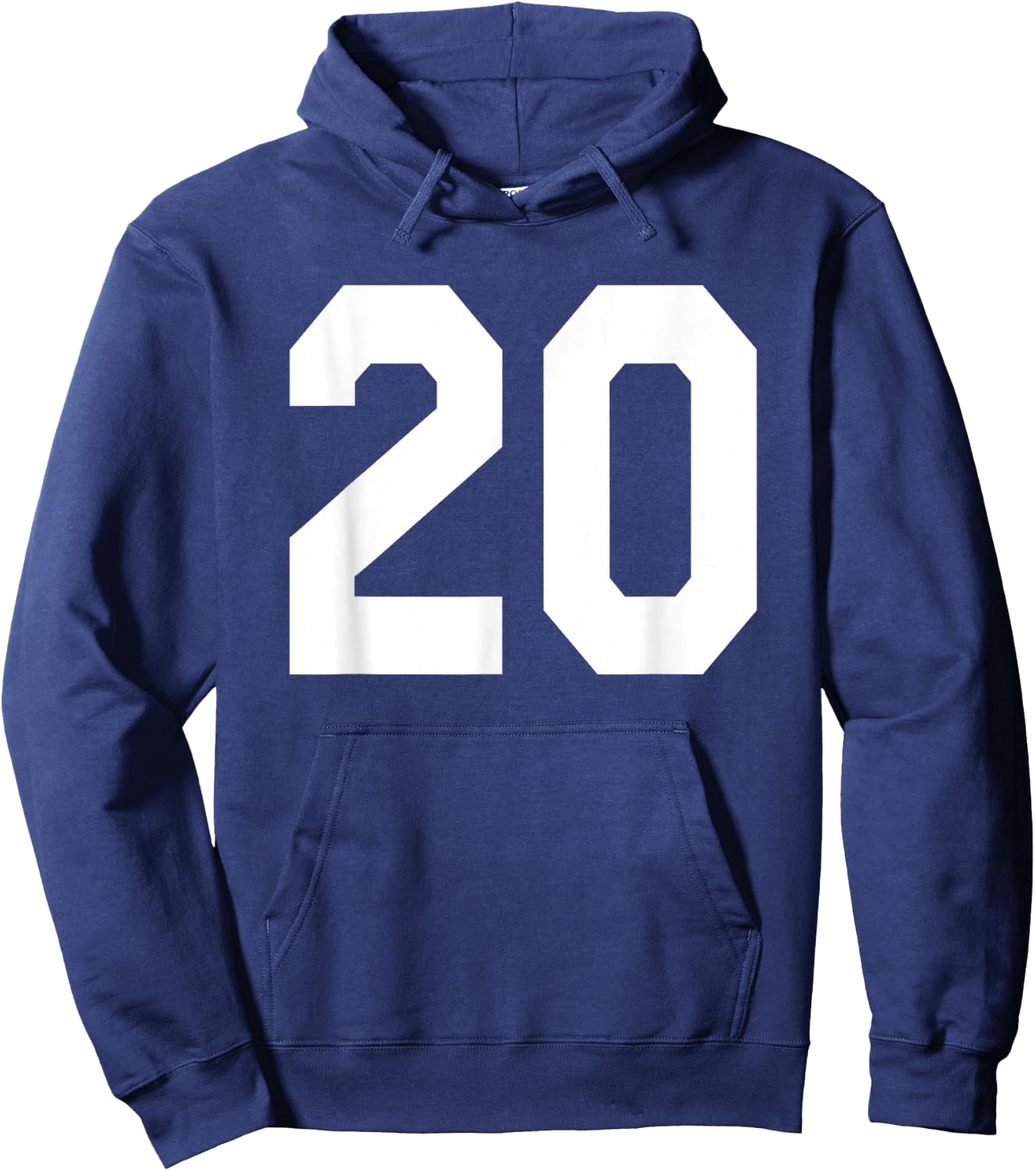 Number 20 Sports Jersey Front and Back Team Player Hoodie - Hoodie | Navy