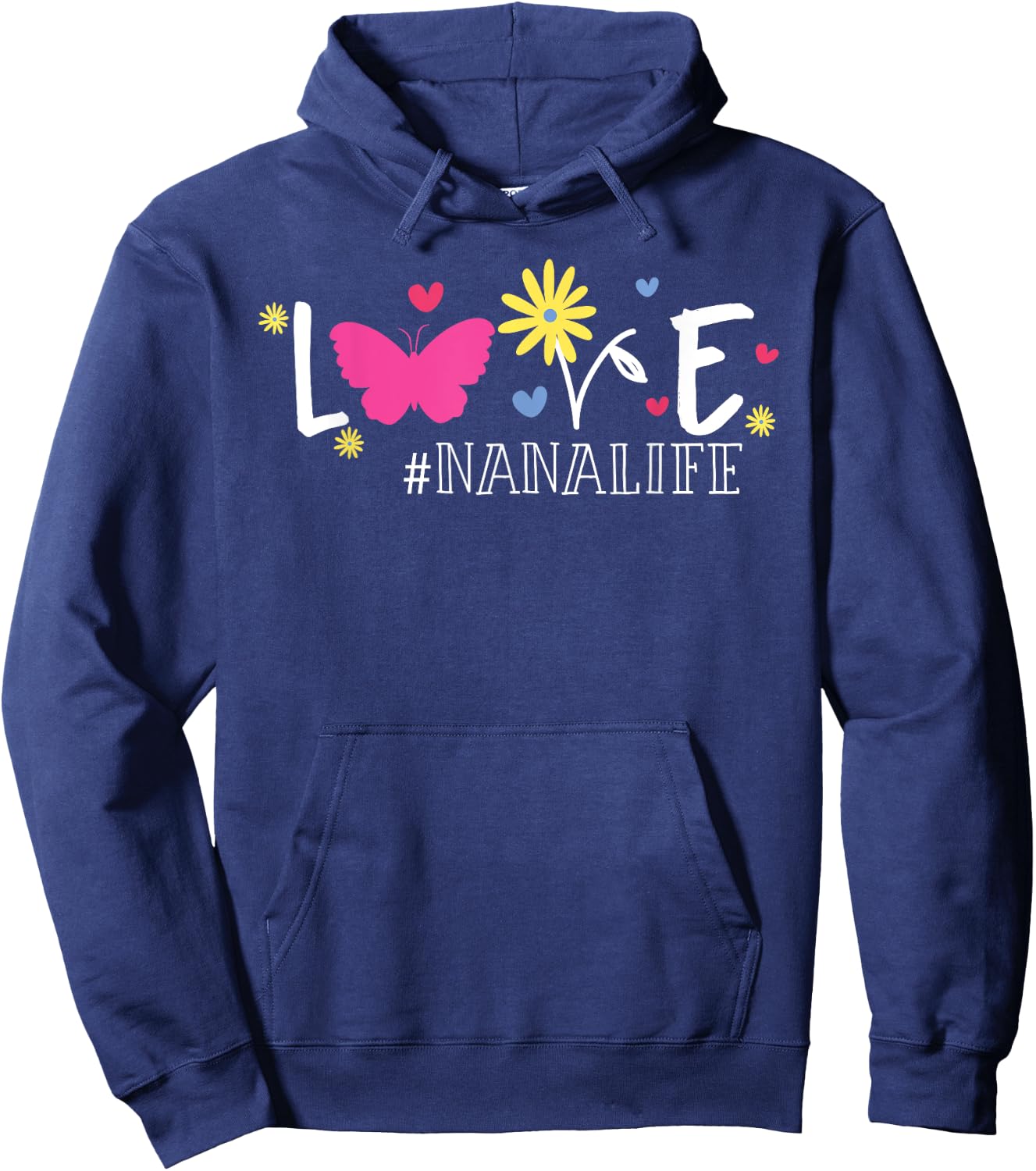 Love Nanalife Butterfly Flower Inspirational Mothers Day Hoodie - Hoodie | Navy