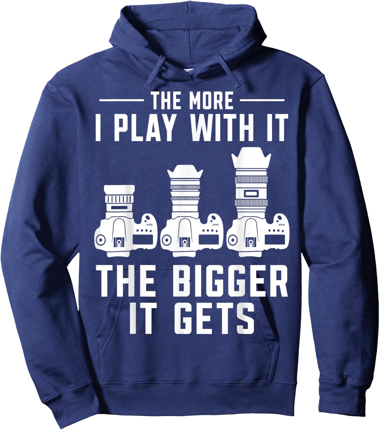 The more i play with it the bigger it gets photograph Camera Hoodie - Hoodie | Navy