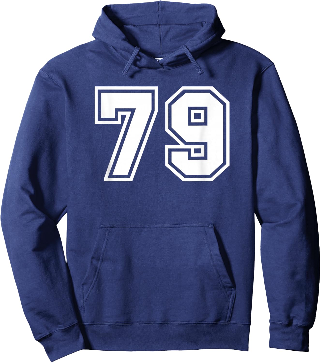 White Sports Team Number #79 Hoodie - Hoodie | Navy