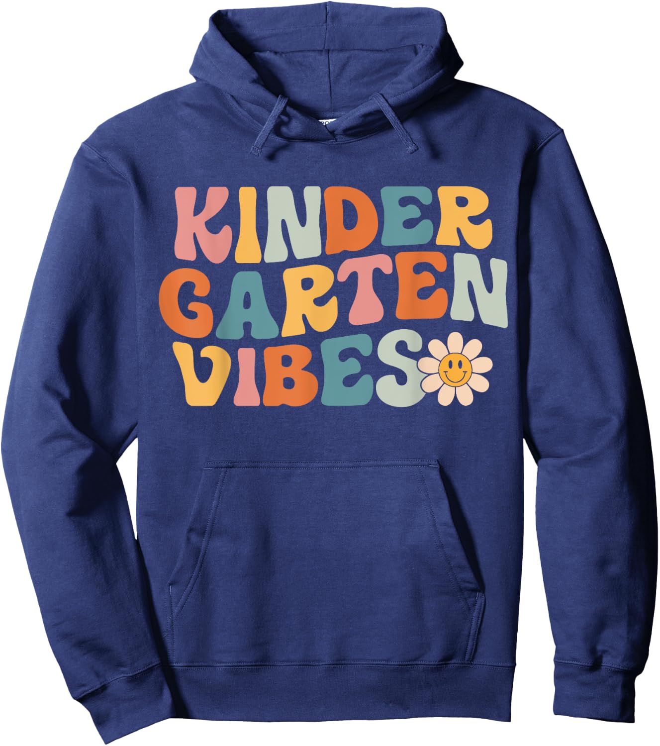 Kindergarten Vibes - Kinder Crew Retro First Day of School Hoodie - Hoodie | Navy