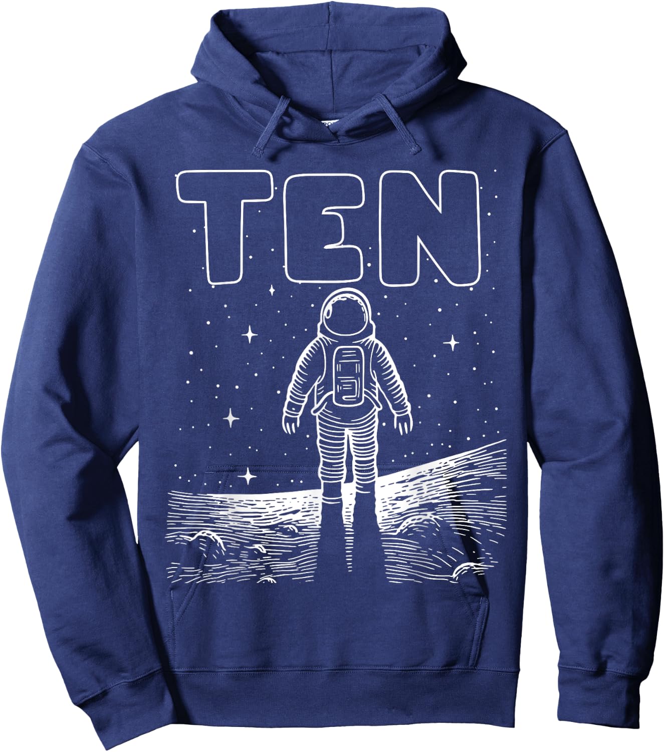10th Birthday Ten Year Old Space Astronaut Tenth Birthday Hoodie - Hoodie | Navy
