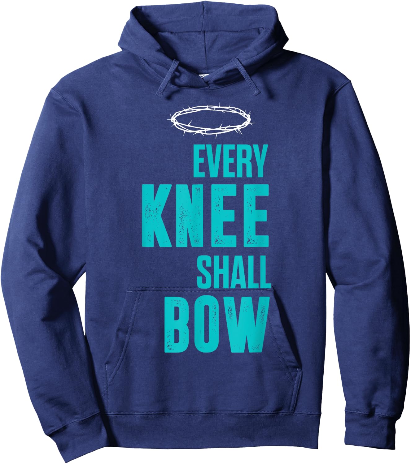 Christian Every Knee Shall Bow Romans Bible Verse Hoodie - Hoodie | Navy