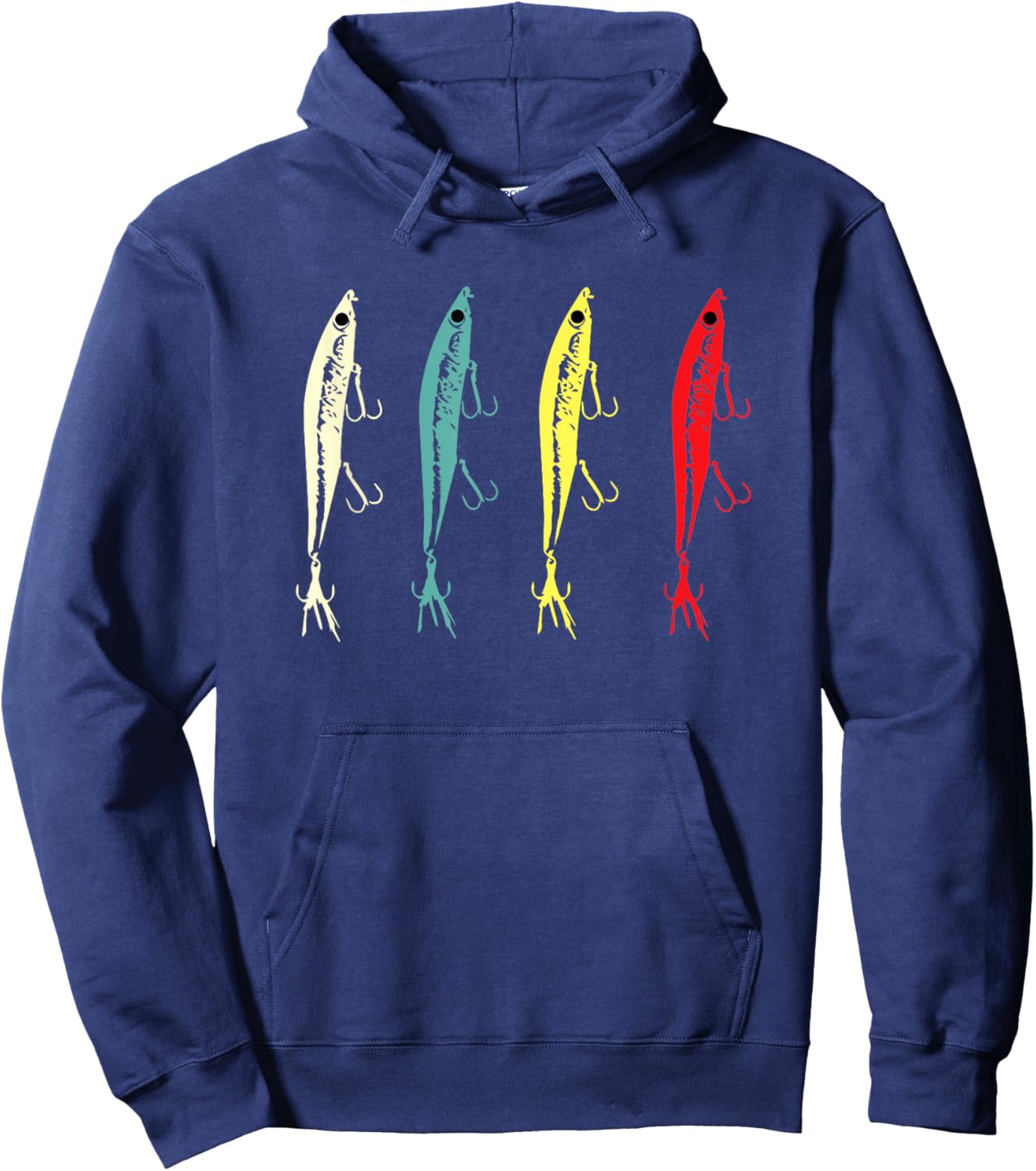 Retro Vintage Fishing Lures - Bass Fishing Hoodie - Hoodie | Navy