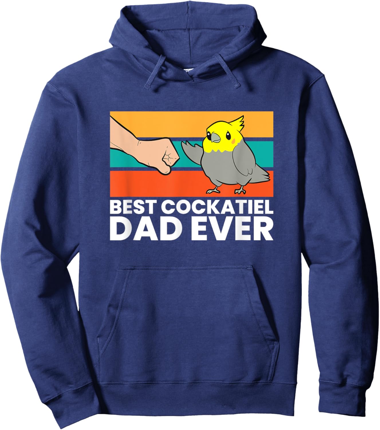 Best Cockatiel Dad Ever Bird Cockatiel Parrot Hoodie - Hoodie | Navy
