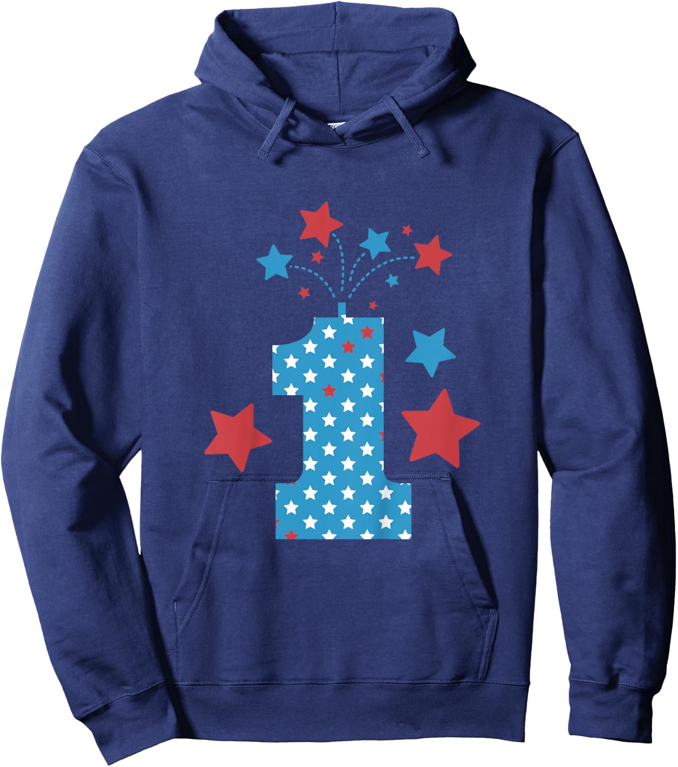 Red, White and One - 1st Birthday Patriotic Firecrackers Hoodie - Hoodie | Navy