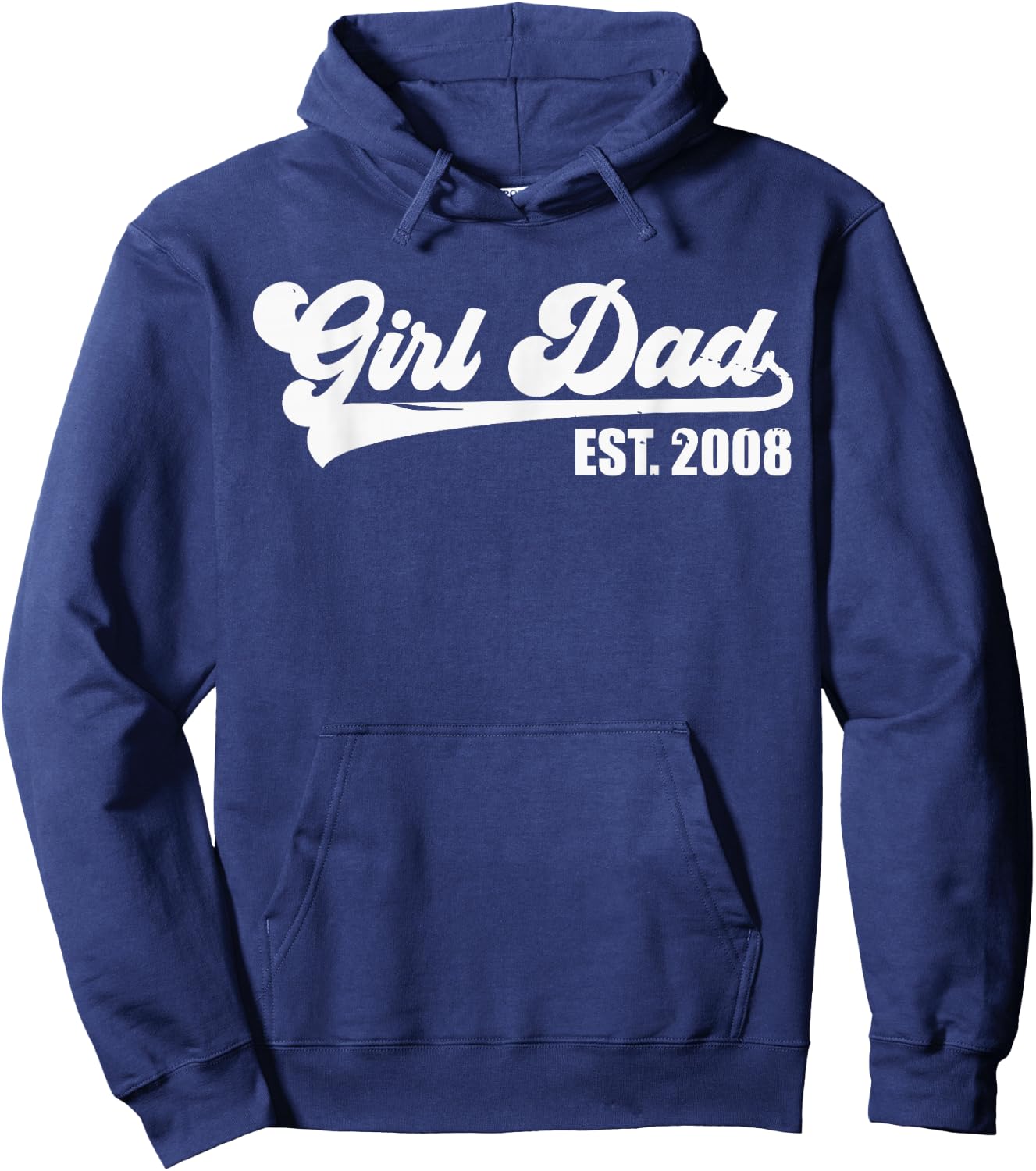 Girl Dad Est 2008 Retro Proud Vintage Father of Daughters Hoodie - Hoodie | Navy