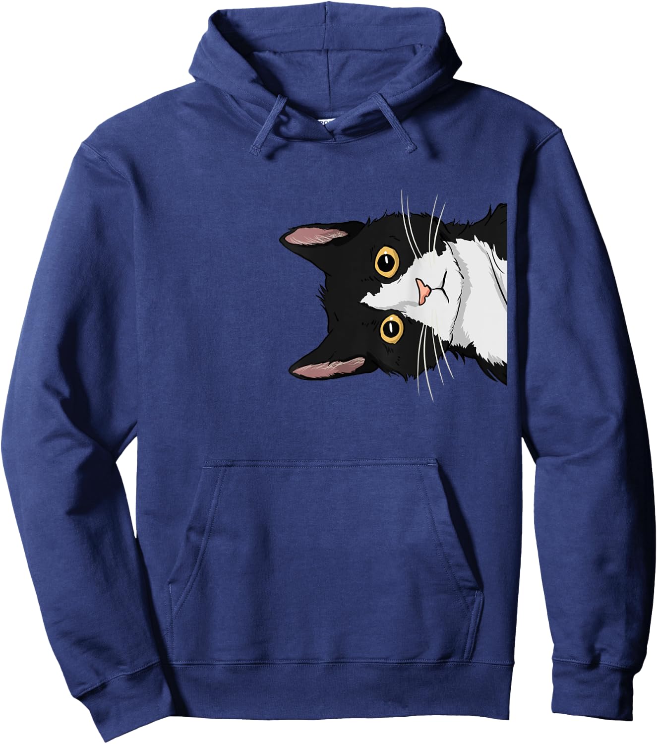 Peeking Tuxedo Cat Lady Gift Cat Mom Cute Tuxedo Cat Hoodie - Hoodie | Navy