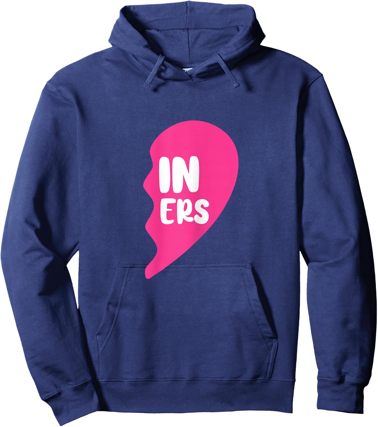 Twin Sisters Half Heart Twins Sibling Matching Hoodie - Hoodie | Navy
