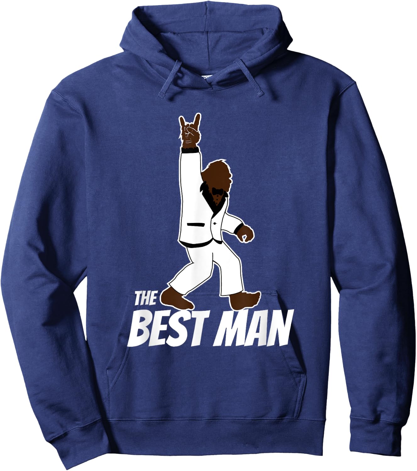 Bigfoot Rock and Roll Best Man Bachelor Party Wedding Gift Hoodie - Hoodie | Navy