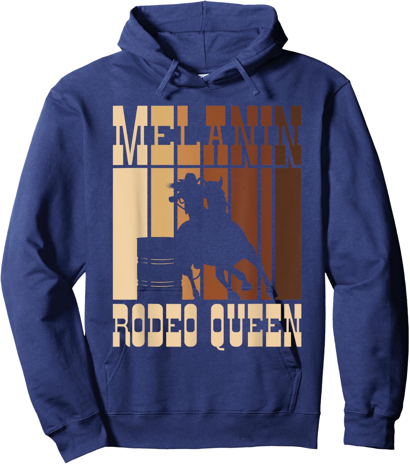 Barrel Racing Melanin Rodeo Queen African American Cowgirl Hoodie - Hoodie | Navy