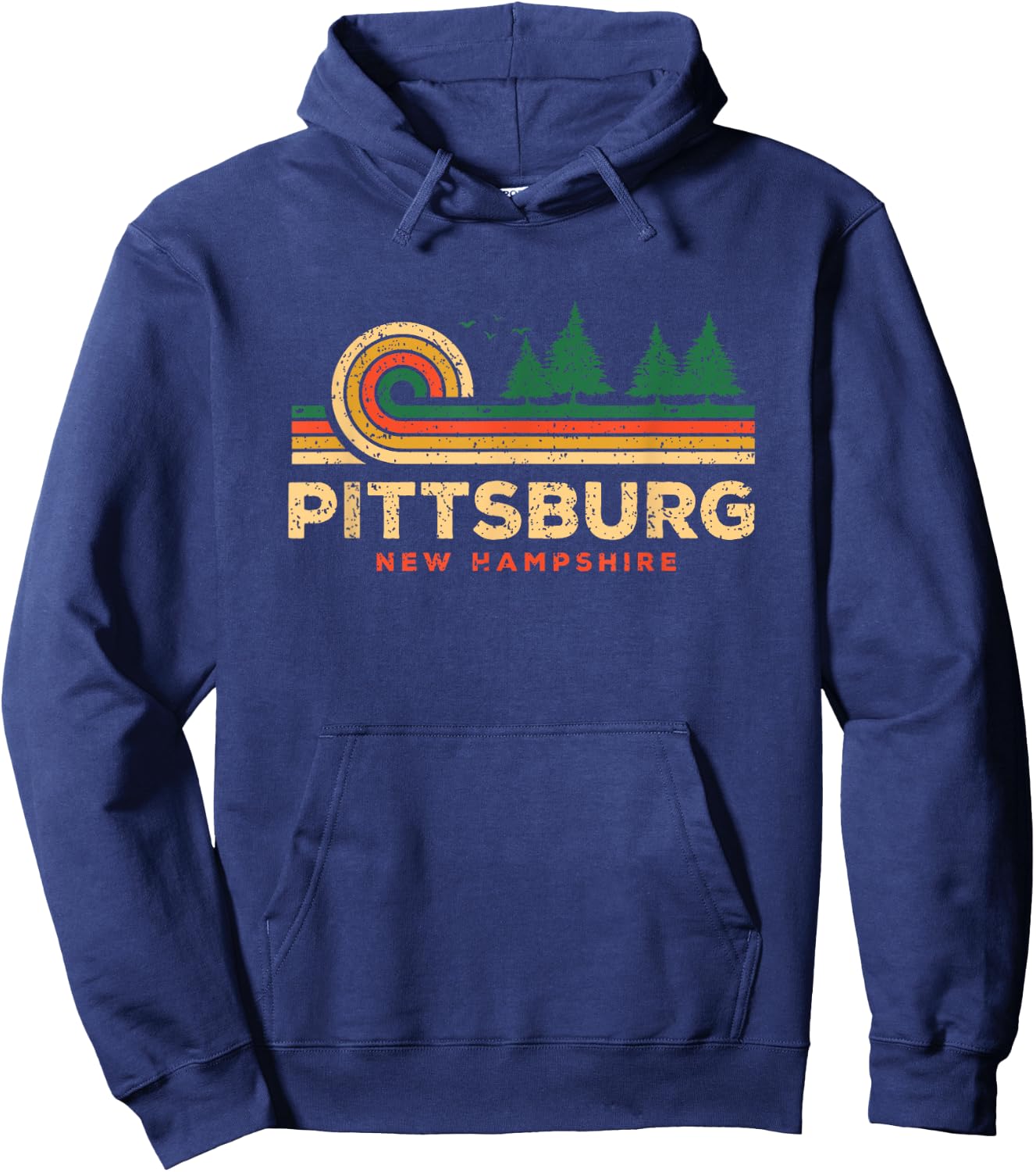 Evergreen Sunset Pittsburgh Forest New Hampshire Woods Hoodie - Hoodie | Navy