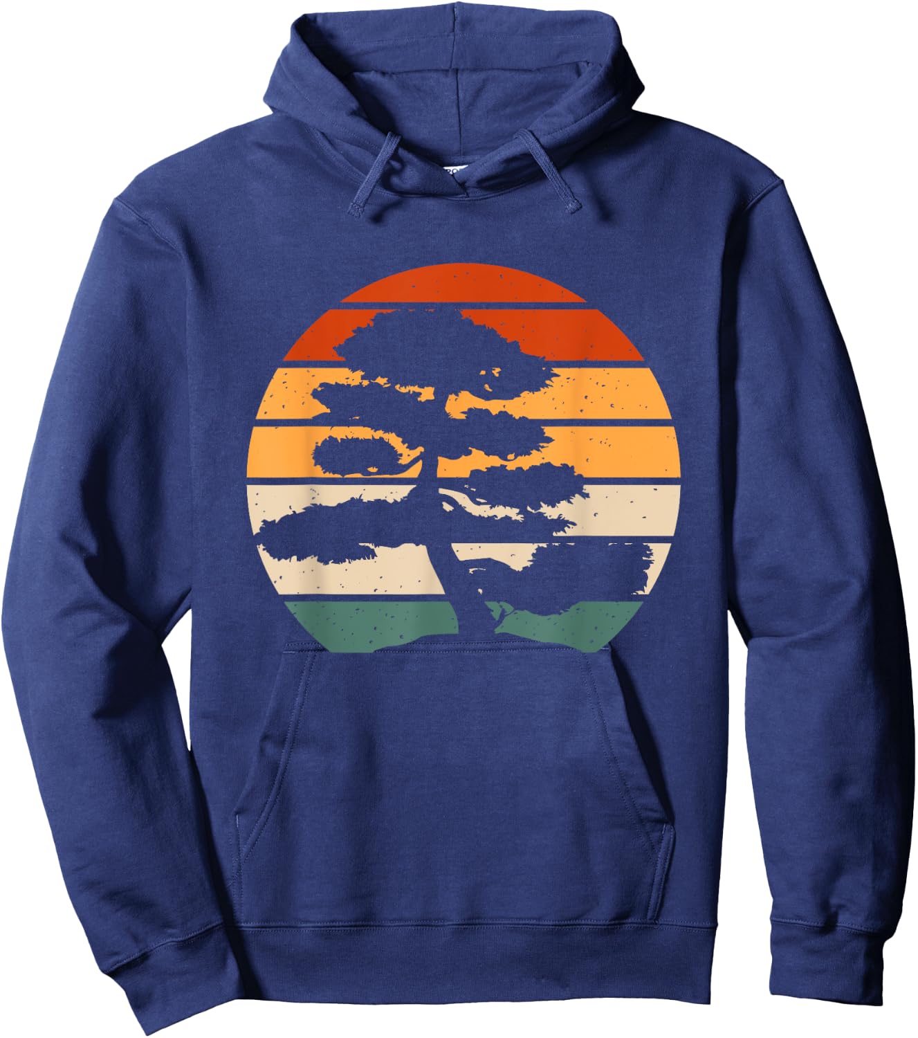 Retro Bonsai Tray Planting Miniature Tree Hoodie - Hoodie | Navy