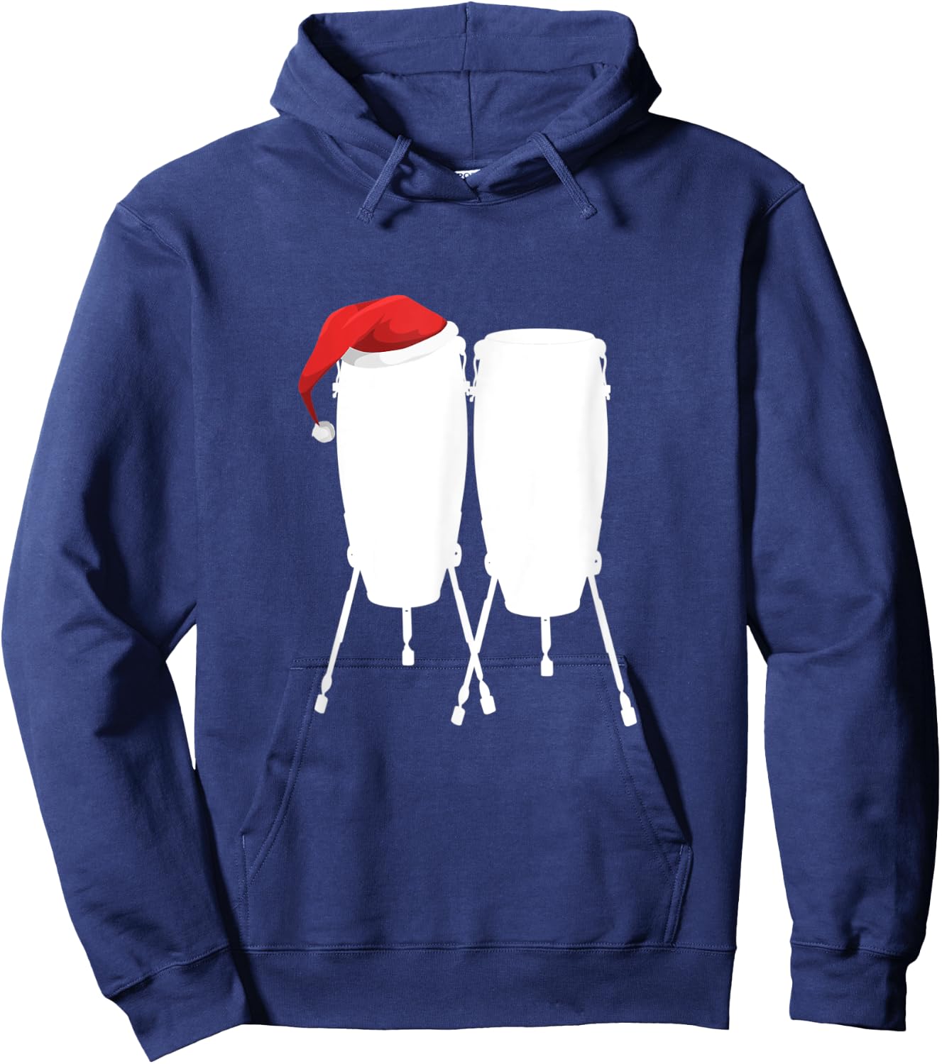 Conga Drum Christmas Shirt - Holiday Drummer Gift Hoodie - Hoodie | Navy