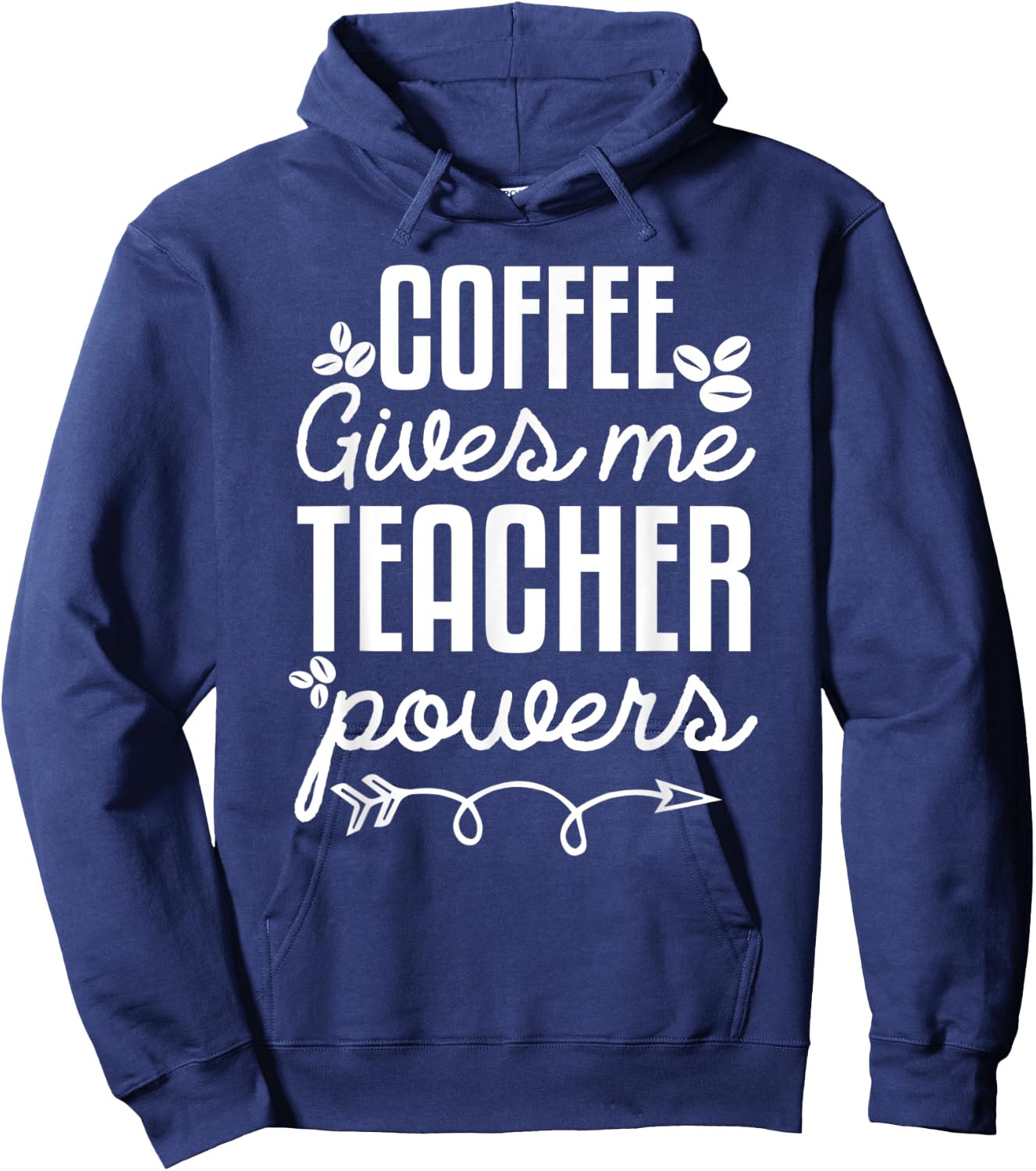 Coffee Gives Me Teacher Power Funny Teacher Coffee Love Hoodie - Hoodie | Navy