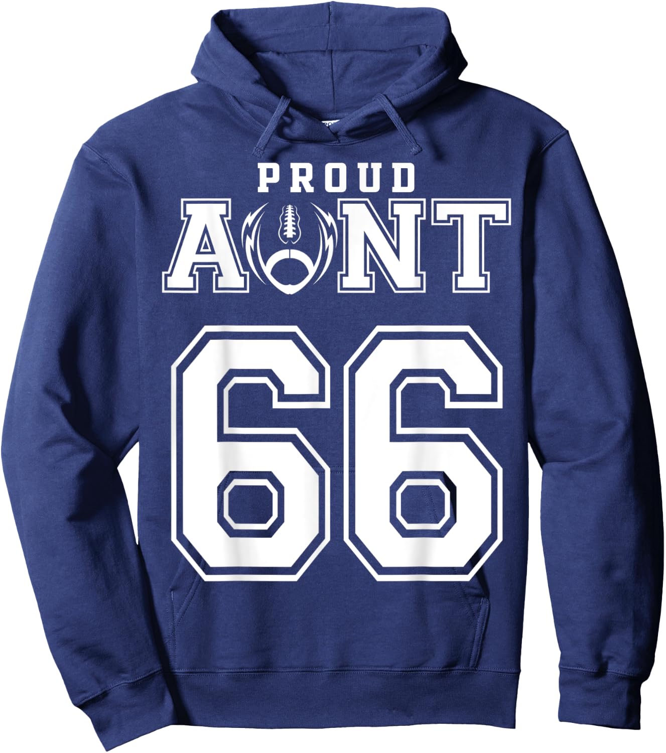 Custom Proud Football Aunt Number 66 Personalized Hoodie - Hoodie | Navy
