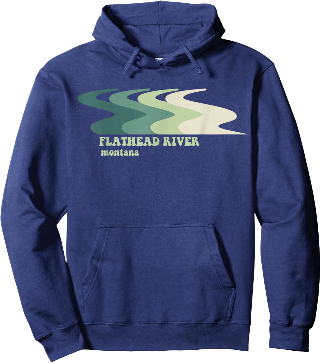 Flathead River Montana Hoodie - Hoodie | Navy