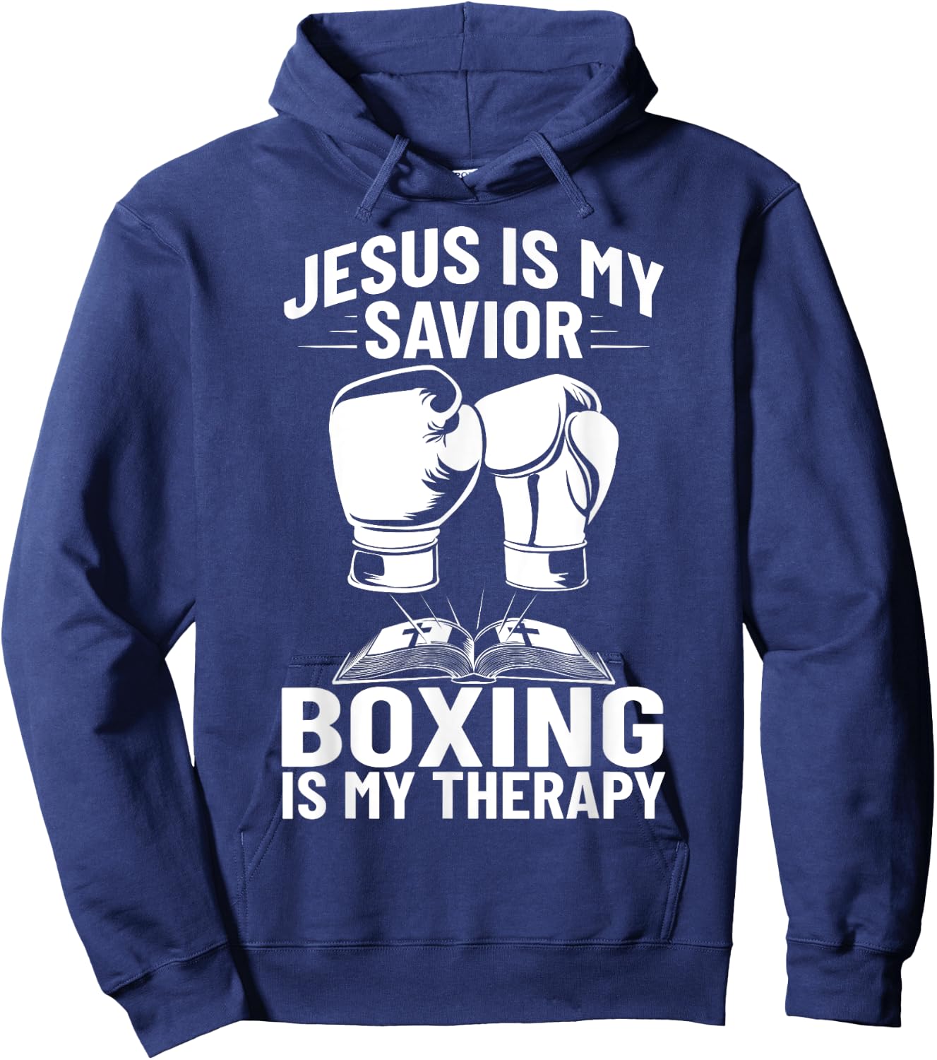 Jesus Is My Savior Boxing Is My Therapy Boxing Trainer Hoodie - Hoodie | Navy