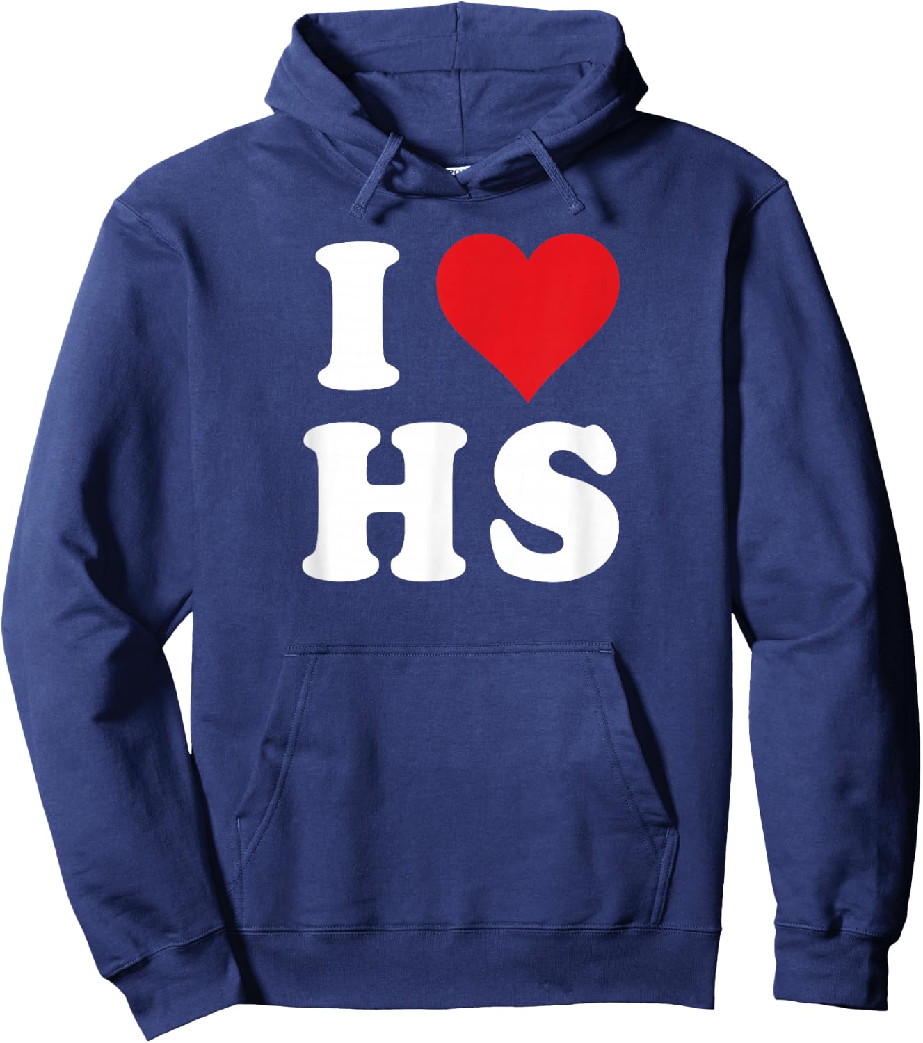 I Love HS Initials I Heart H.S. First Last Name H S Hoodie - Hoodie | Navy