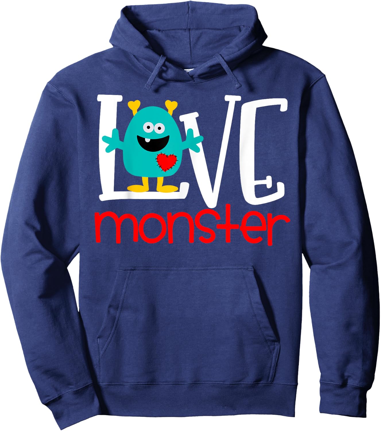 Cute Love Monster Valentine Hoodie - Hoodie | Navy