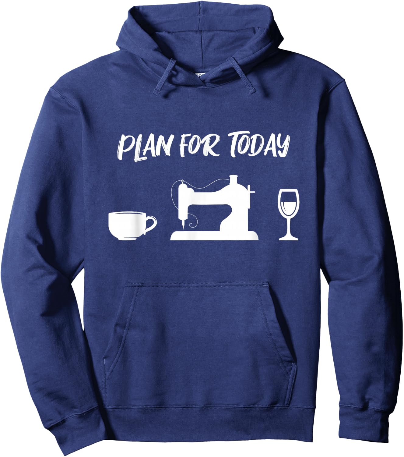 Plan Coffee Sewing Machine Tailoring Wine Dressmaker Tailor Hoodie - Hoodie | Navy