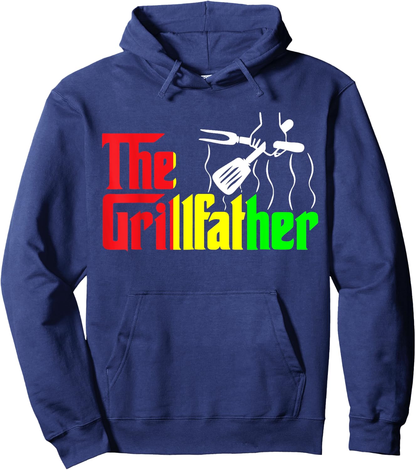 The Grill-father Juneteenth Funny BBQ Chef African American Hoodie - Hoodie | Navy