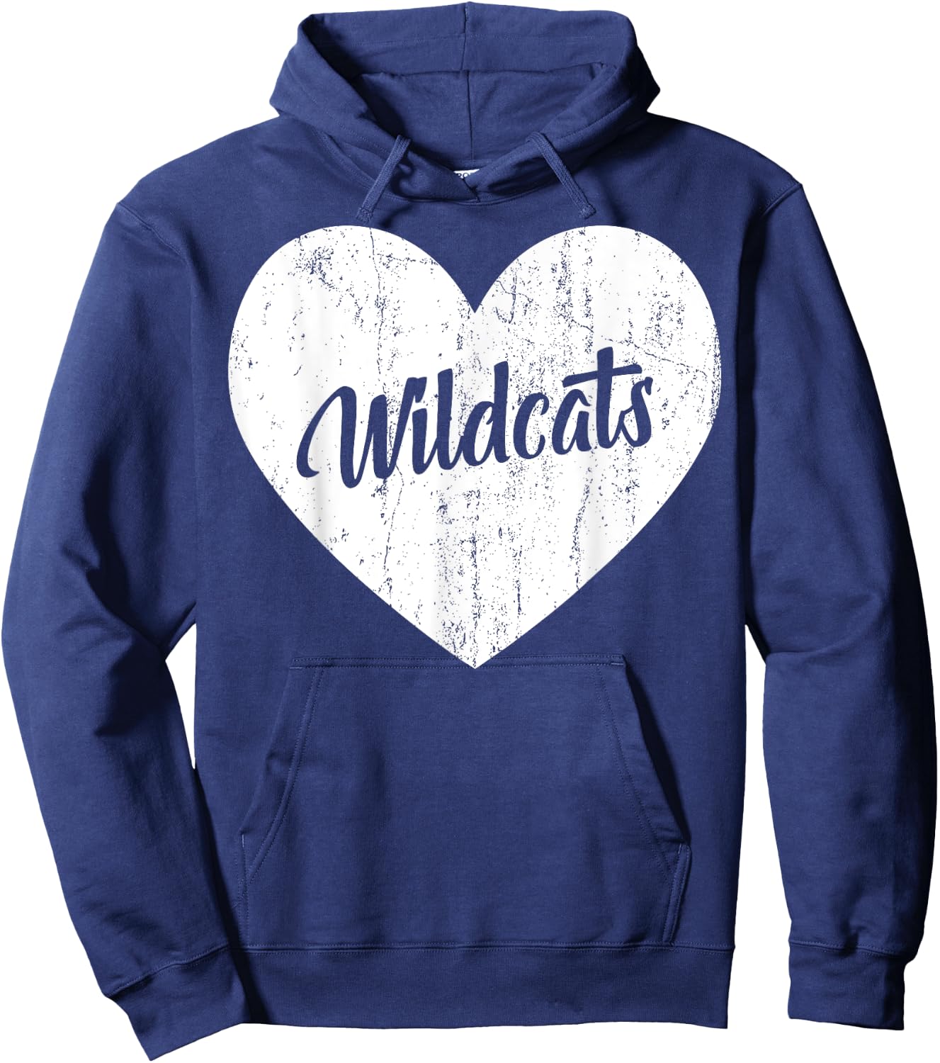 Wildcats School Sports Fan Team Spirit Mascot Heart Gift Hoodie - Hoodie | Navy