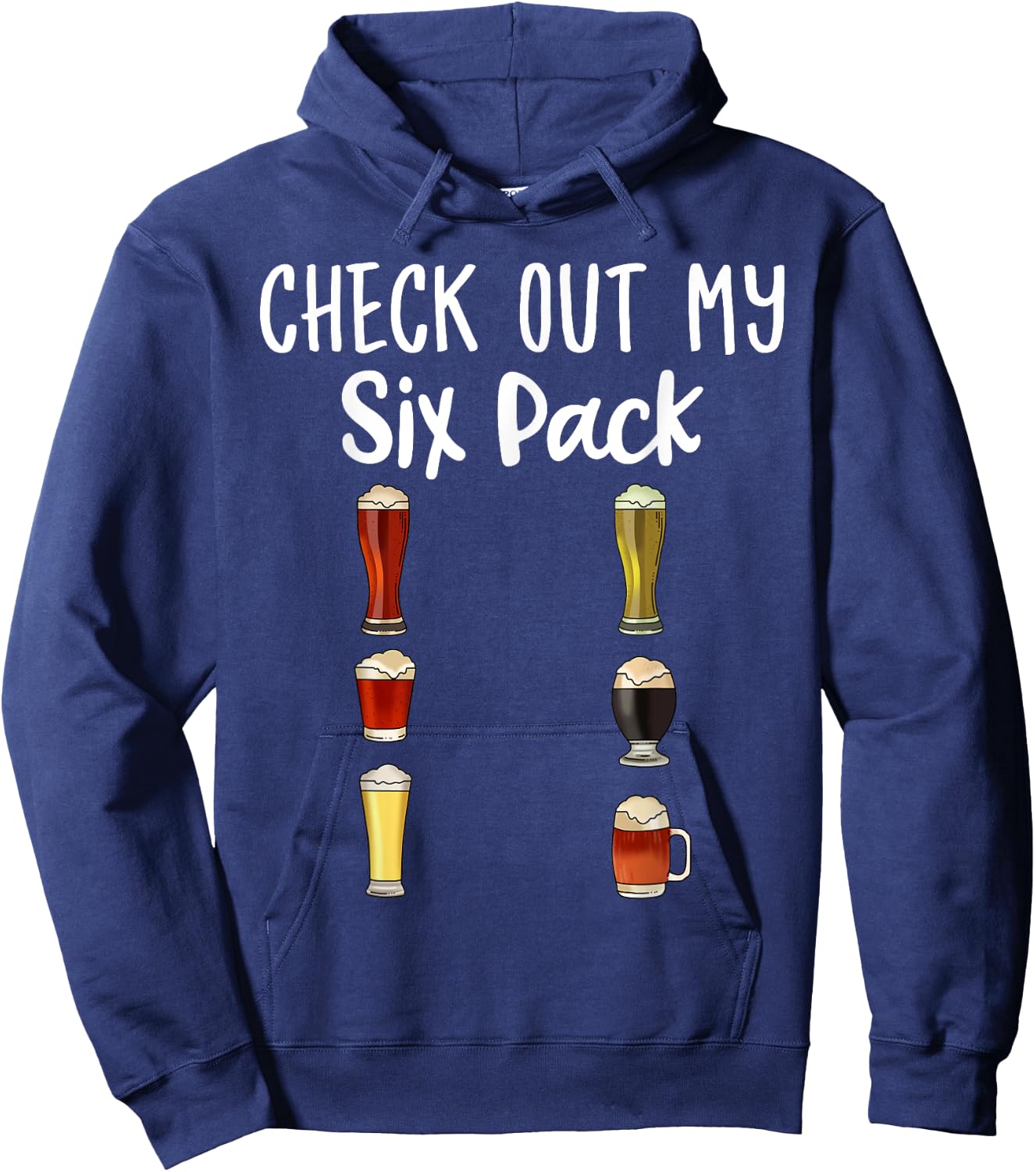 Check Out My Six Pack Craft Beer Hoodie - Hoodie | Navy