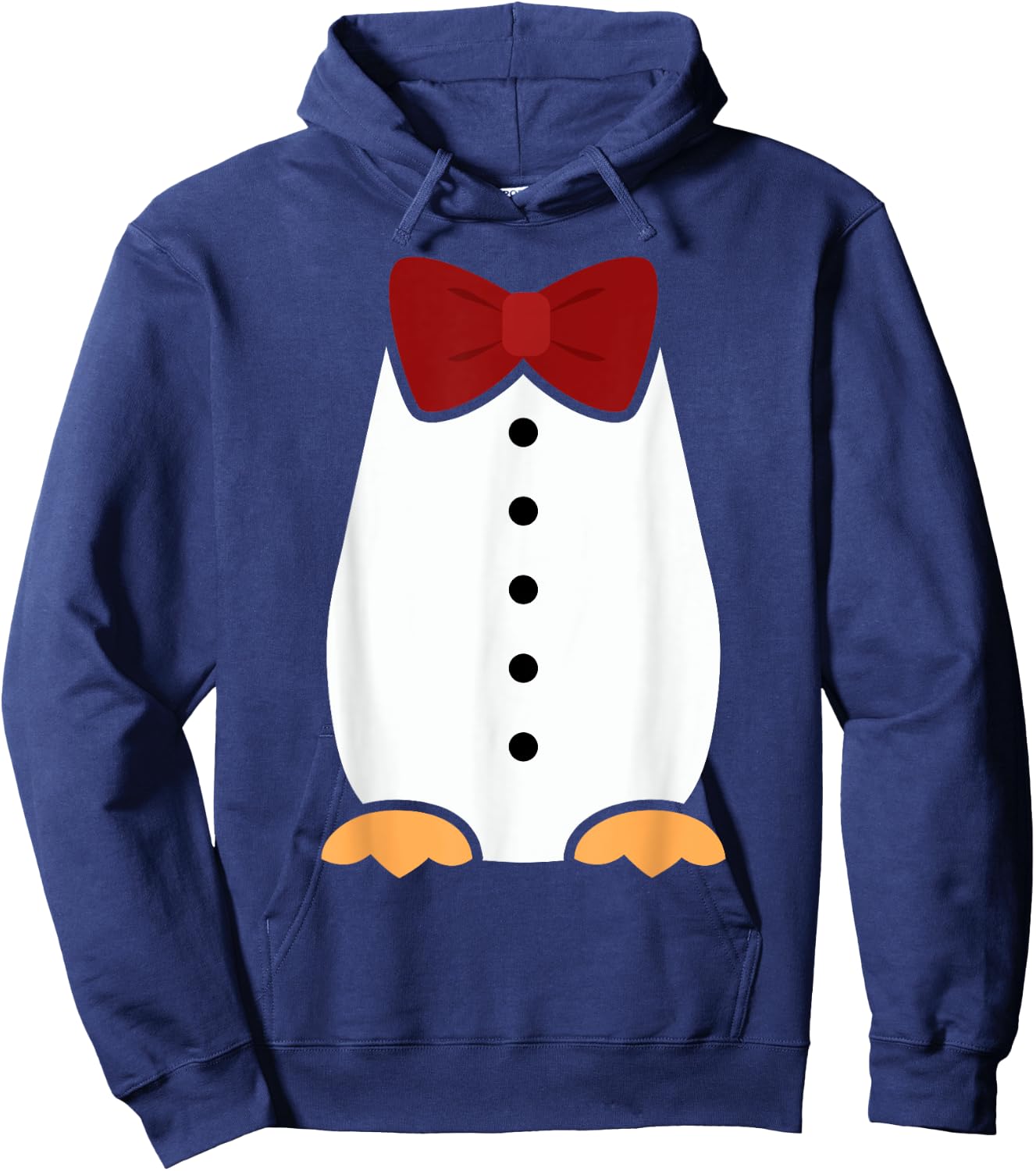 Penguin Tuxedo Funny Costume Halloween Outfit Bow Tie Hoodie - Hoodie | Navy