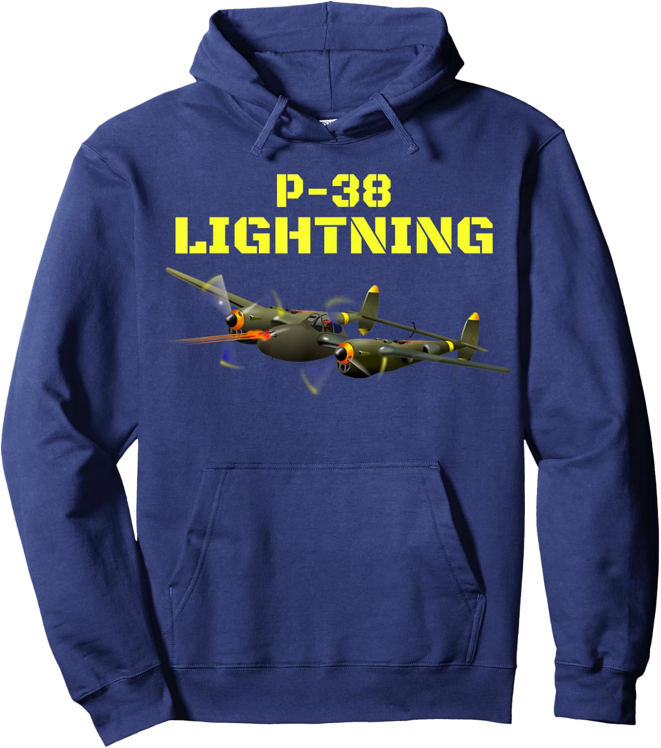 The great twin engine, P-38 Lightning Aviation . Hoodie - Hoodie | Navy