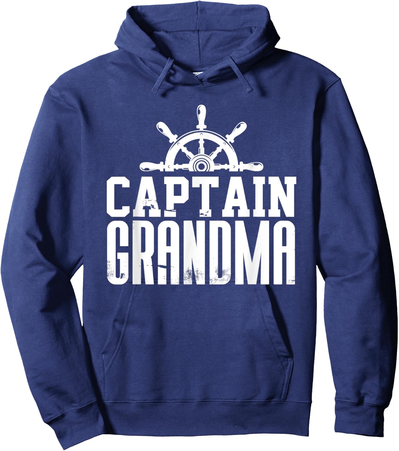 Captain Grandma Funny Family Sailing Boat Lover Ship Wheel Hoodie - Hoodie | Navy