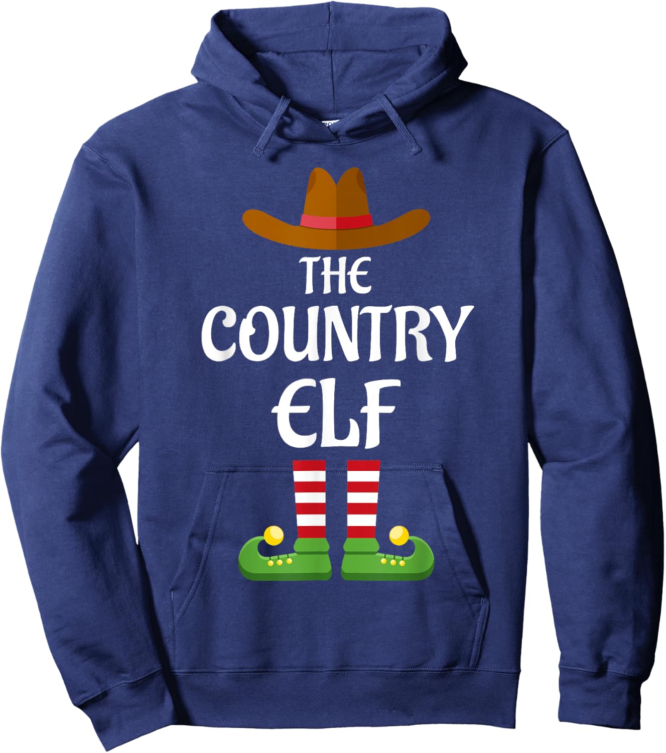 Country Elf Family Matching Group Christmas Cowboy Hoodie - Hoodie | Navy