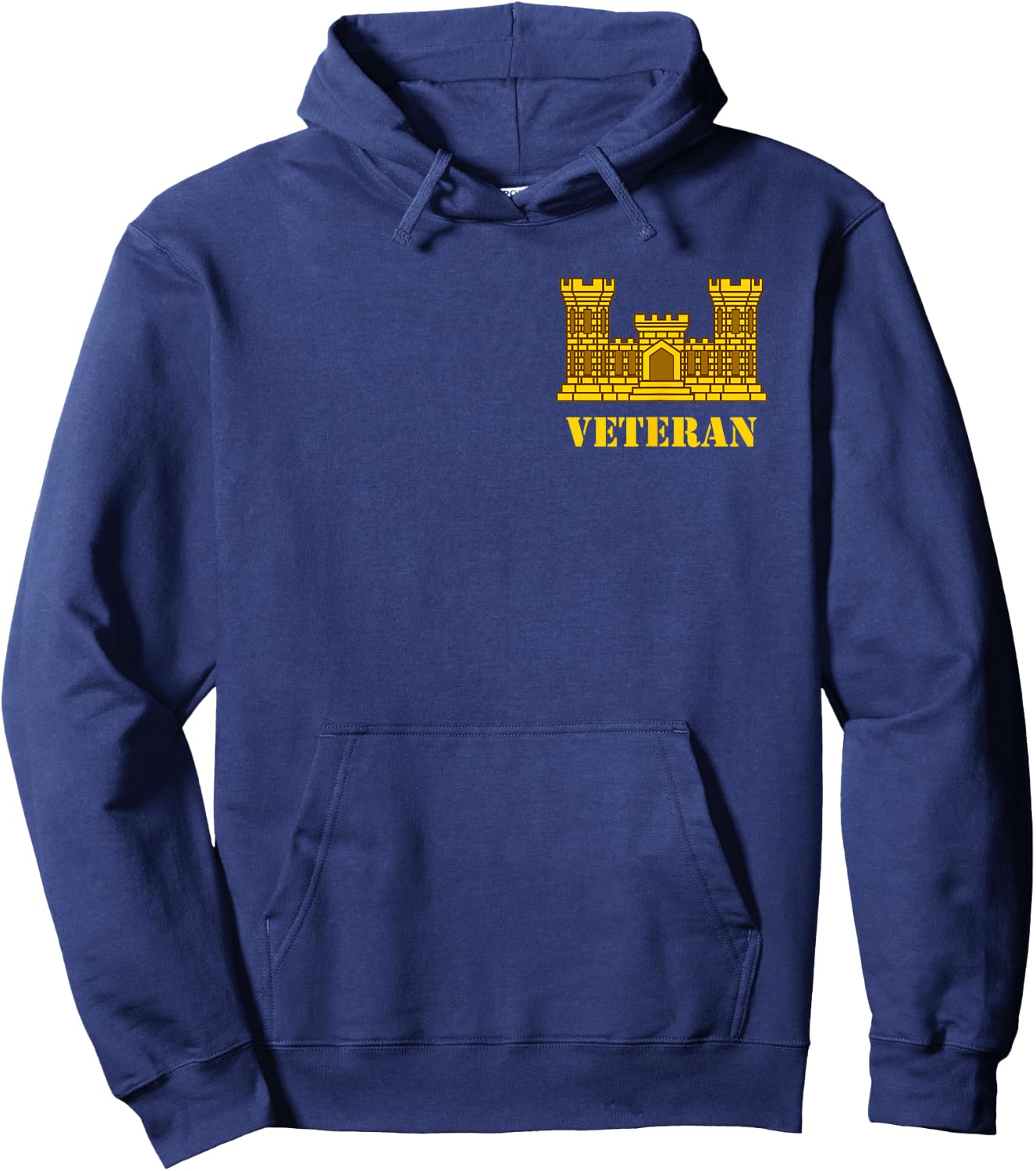 Custom Army Designs US Army Engineer Veteran - Corps of Engineers - 12B Hoodie - Hoodie | Navy