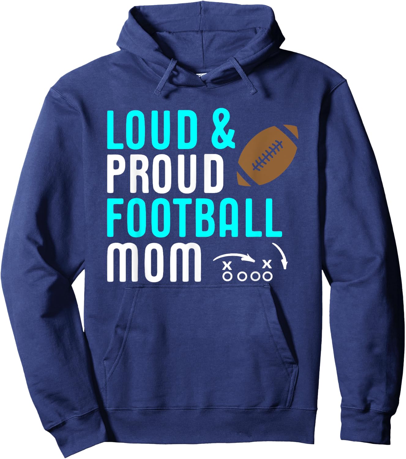 Loud & Proud Football Mom Teal Shirt Gift Hoodie - Hoodie | Navy