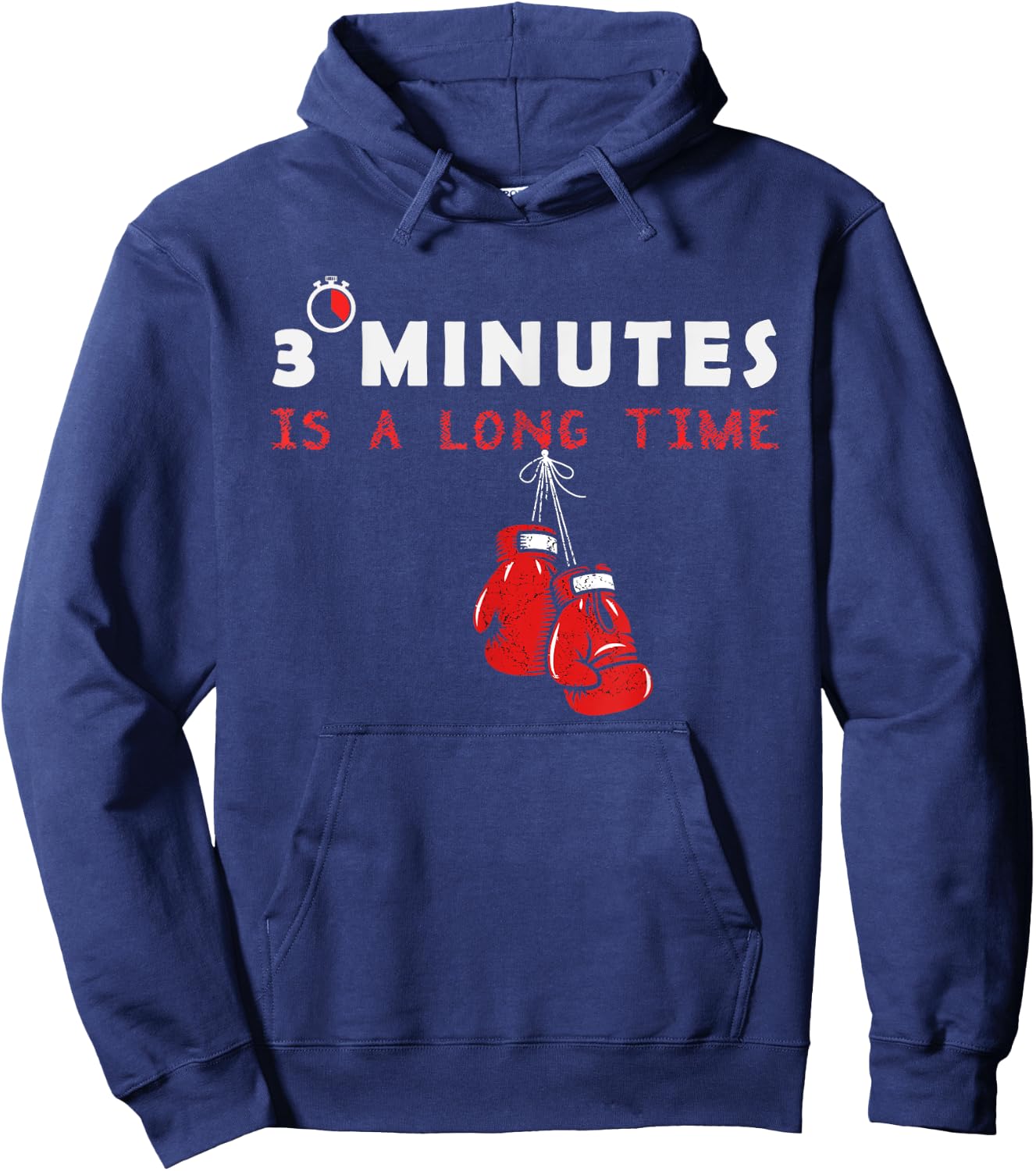 Boxing coach Quote, 3 Minutes is a long time in ring, boxer Hoodie - Hoodie | Navy
