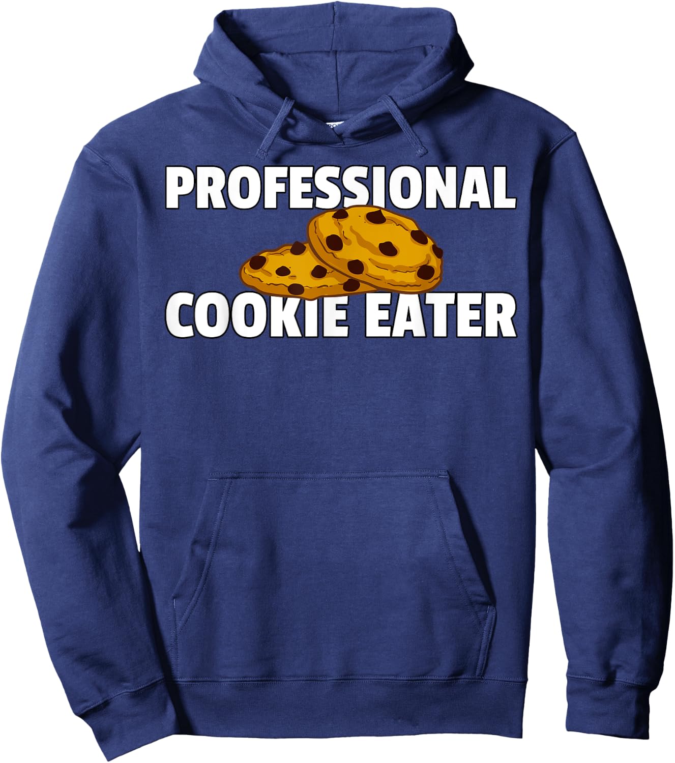 Chocolate Chip Cookie Lover -Adult Black , Small, Short Sleeve, Letter Print, Modern Casual, Professional Cookie Eater Hoodie - Hoodie | Navy