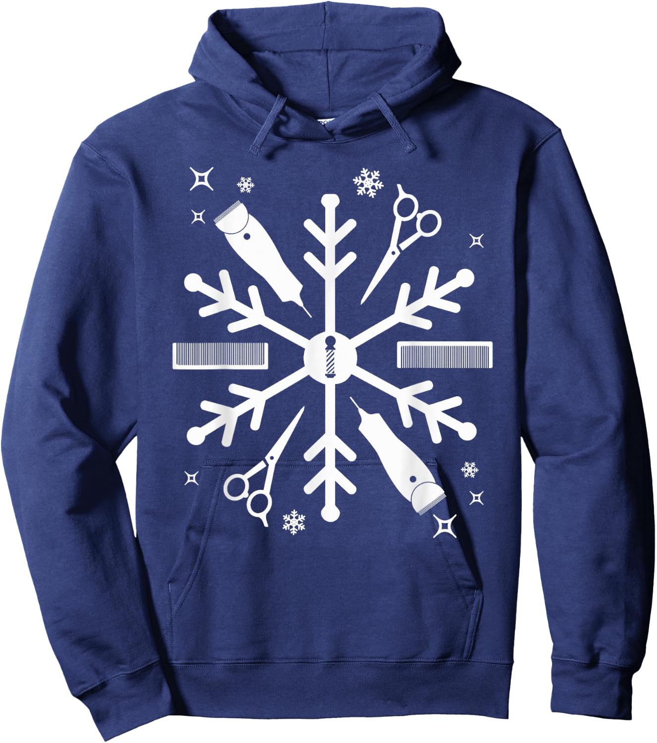 Funny Barber Shirt Christmas Snowflake Hair Stylist Hoodie - Hoodie | Navy