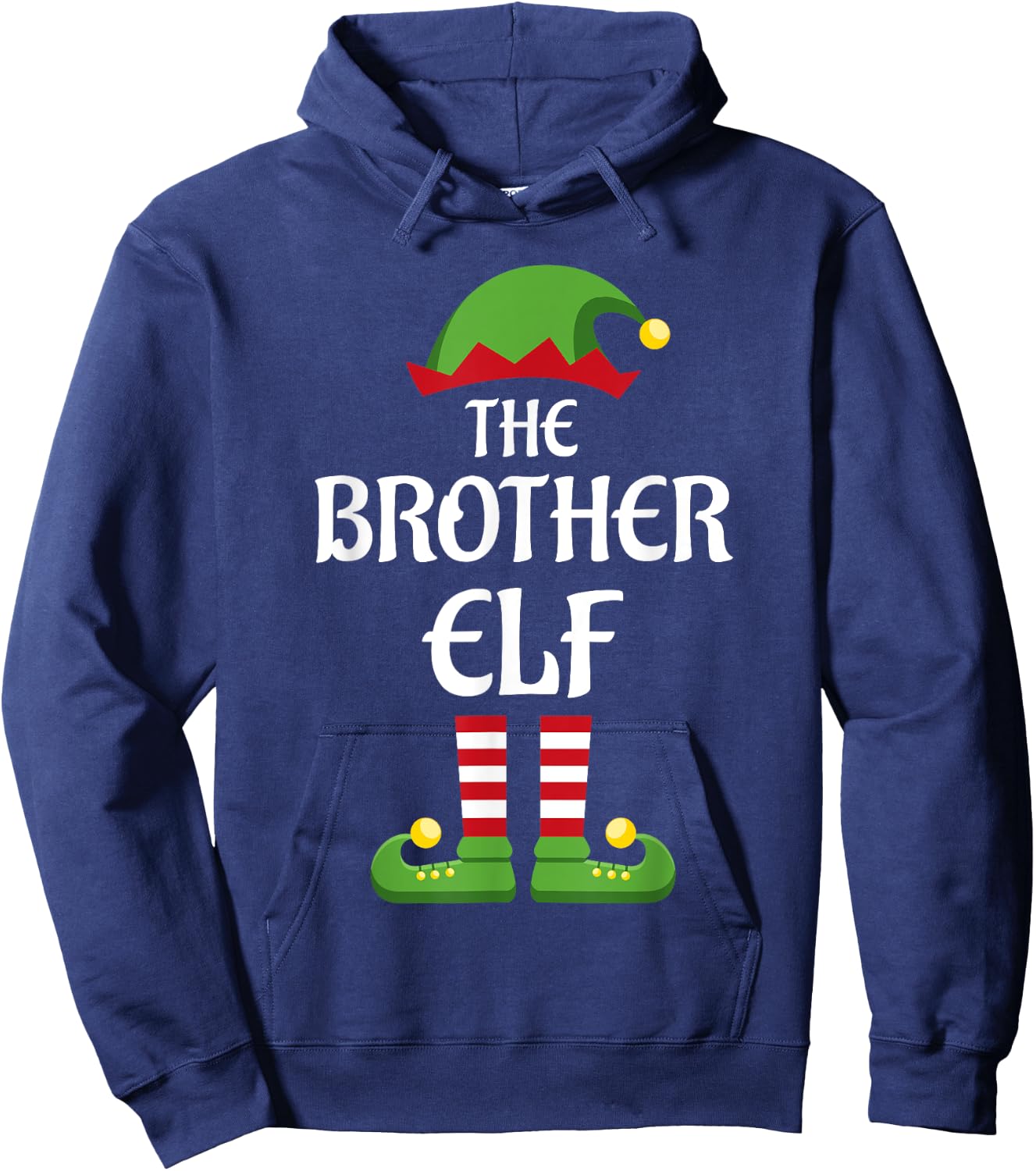 Brother Elf Family Matching Group Christmas Hoodie - Hoodie | Navy