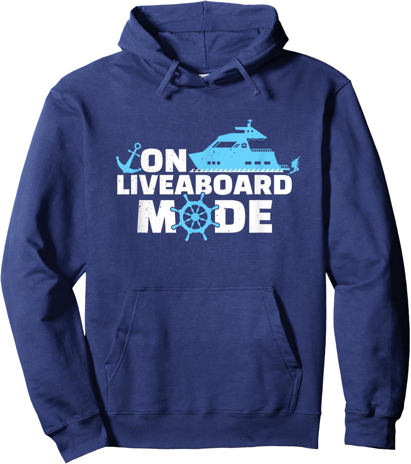 On Liveaboard Mode Scuba Dive Boat Cruise Ship Hoodie - Hoodie | Navy