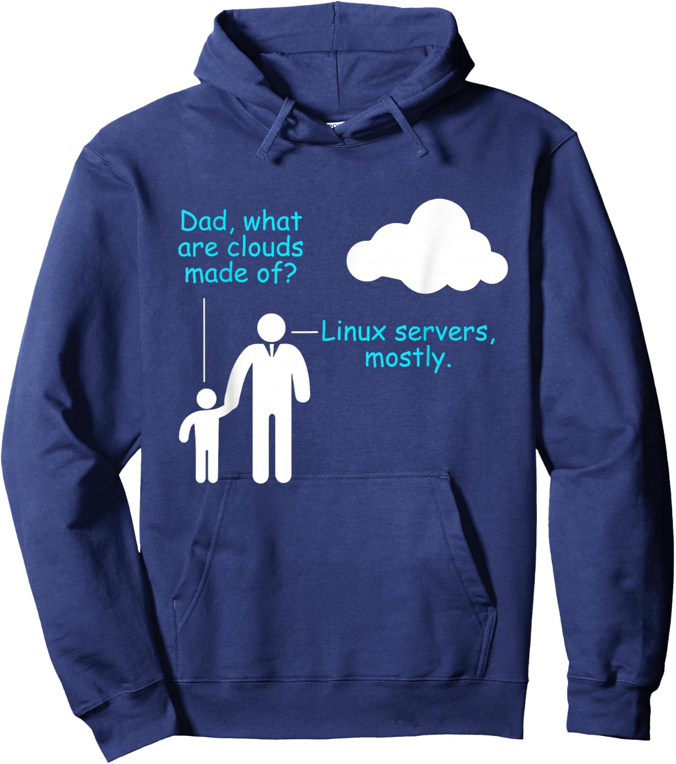 Coder Software Developer Joke Cloud Linux Server Coder Hoodie - Hoodie | Navy