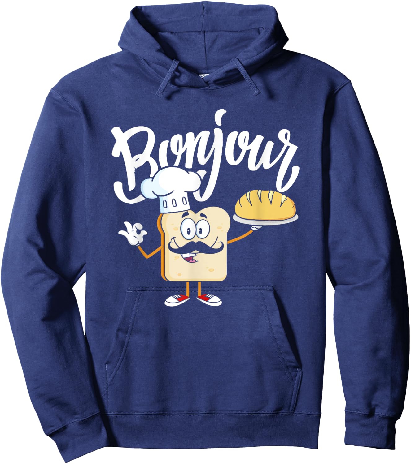Funny French Toast Bonjour Meme Hoodie - Hoodie | Navy