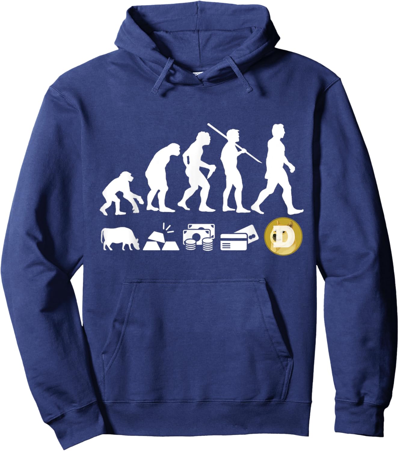 Dogecoin Evolution of Money | A Dog Crypto Women Kids Hoodie - Hoodie | Navy