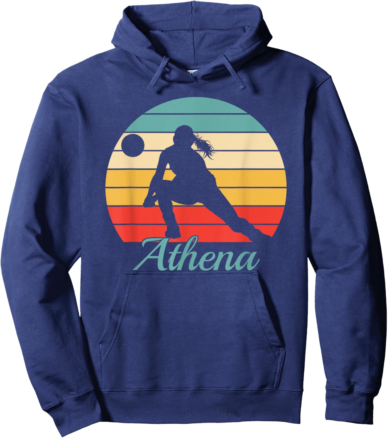 Athena Name Gift Personalized Volleyball Hoodie - Hoodie | Navy