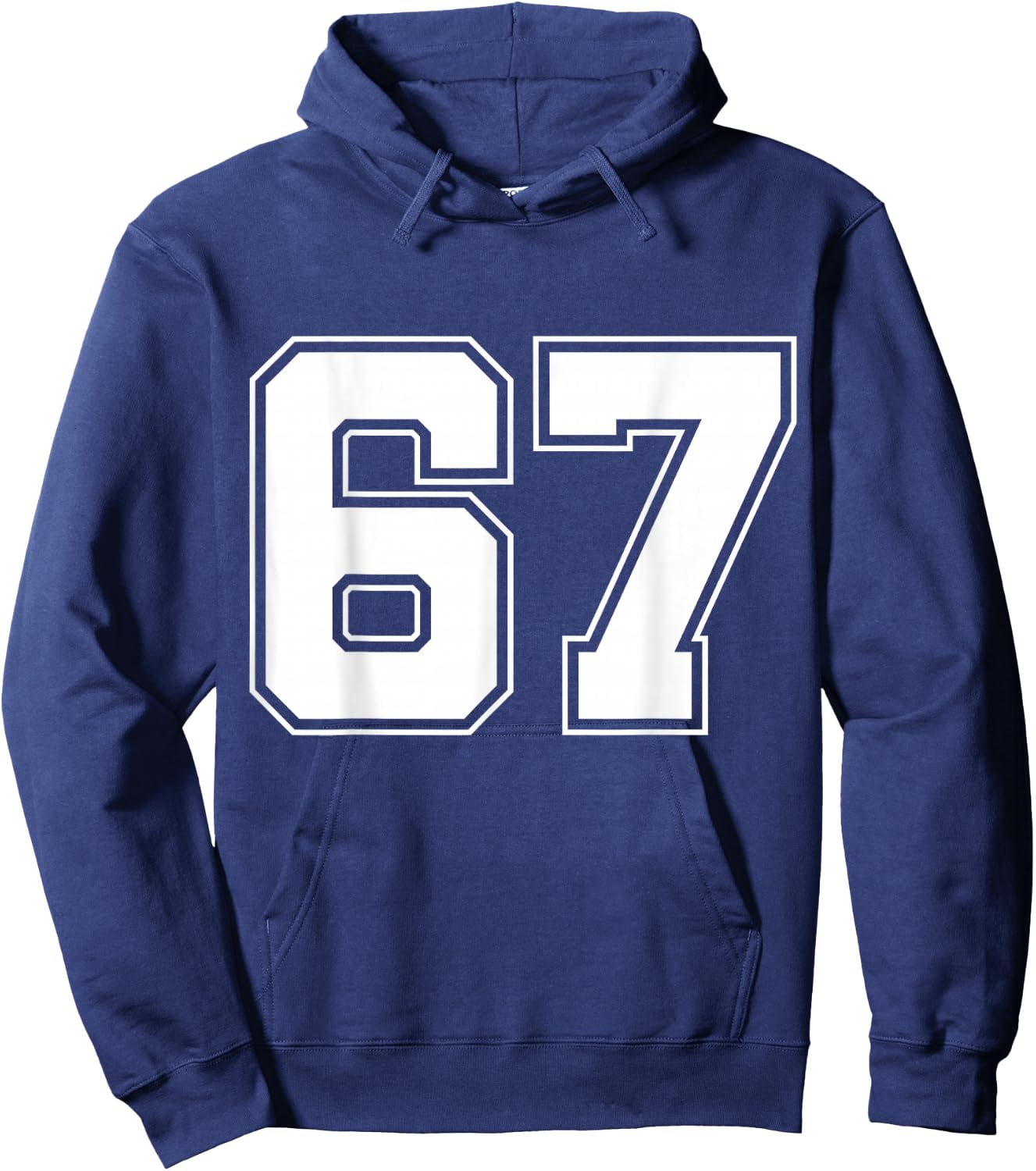 Number 67 Big Bold Capital Varsity Alphabet Monogram Hoodie - Hoodie | Navy