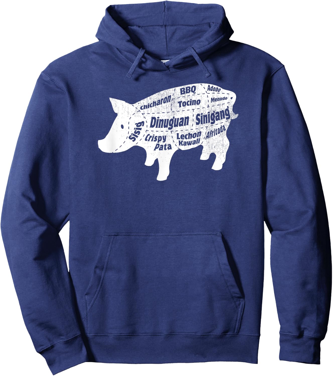 Funny Cool Pinoy Pinay Mahal Love Philippines - Filipino Food - Pig Pork Baboy Parts - Black - - Short Sleeve - Small - Classic Fit - Cotton 65%, Polyester 35% Hoodie - Hoodie | Navy