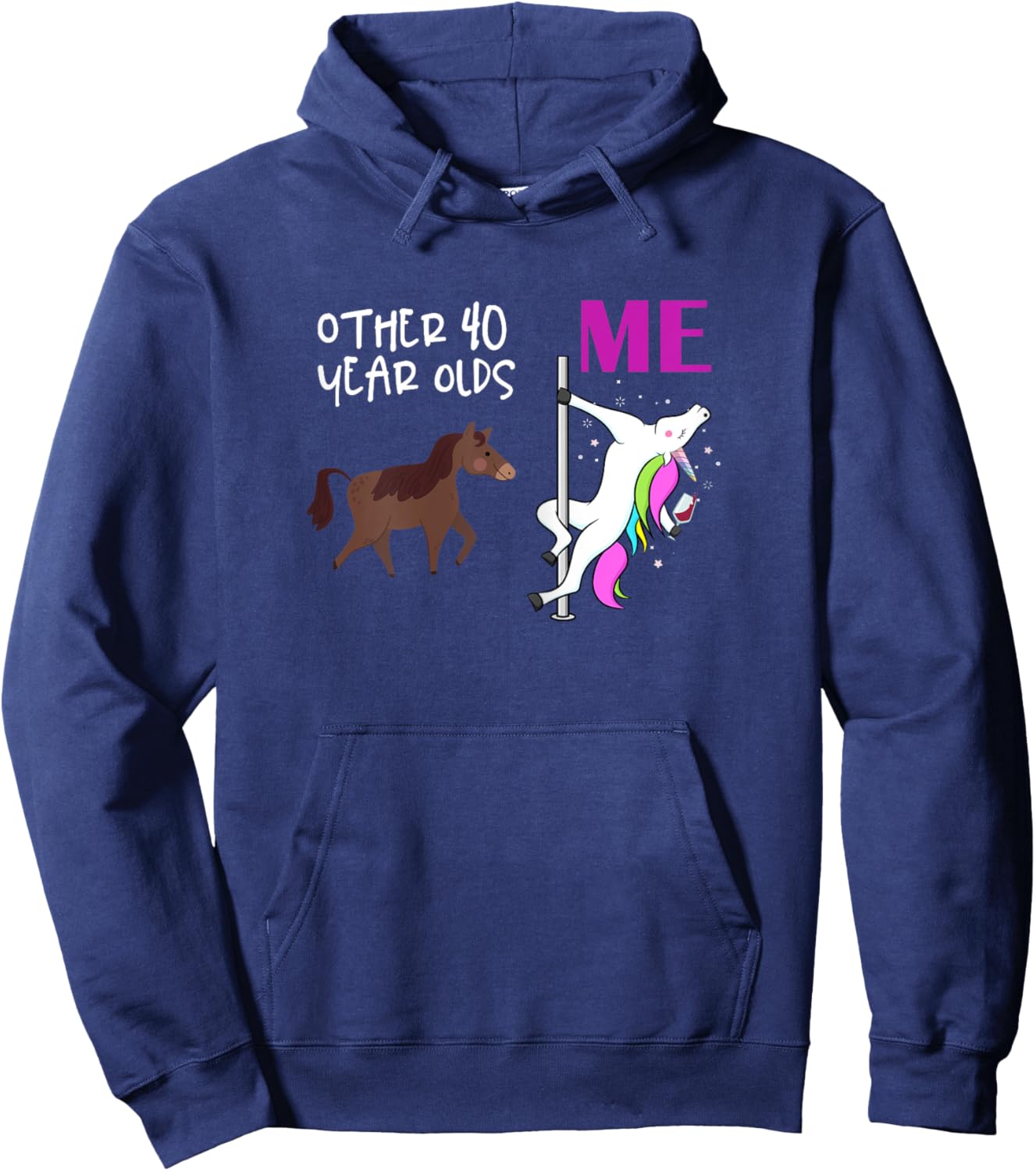 Other 40 Year Olds Unicorn 40th Birthday Design Hoodie - Hoodie | Navy