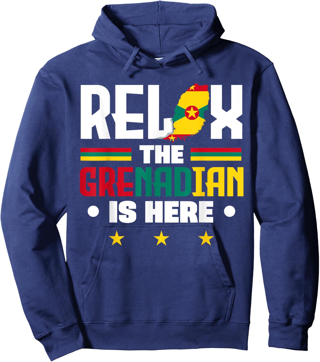 Grenada - Grenadian Heritage Roots Flag Designs Grenadian Relax - Women's Black Small Short Sleeve Cotton Hoodie - Hoodie | Navy
