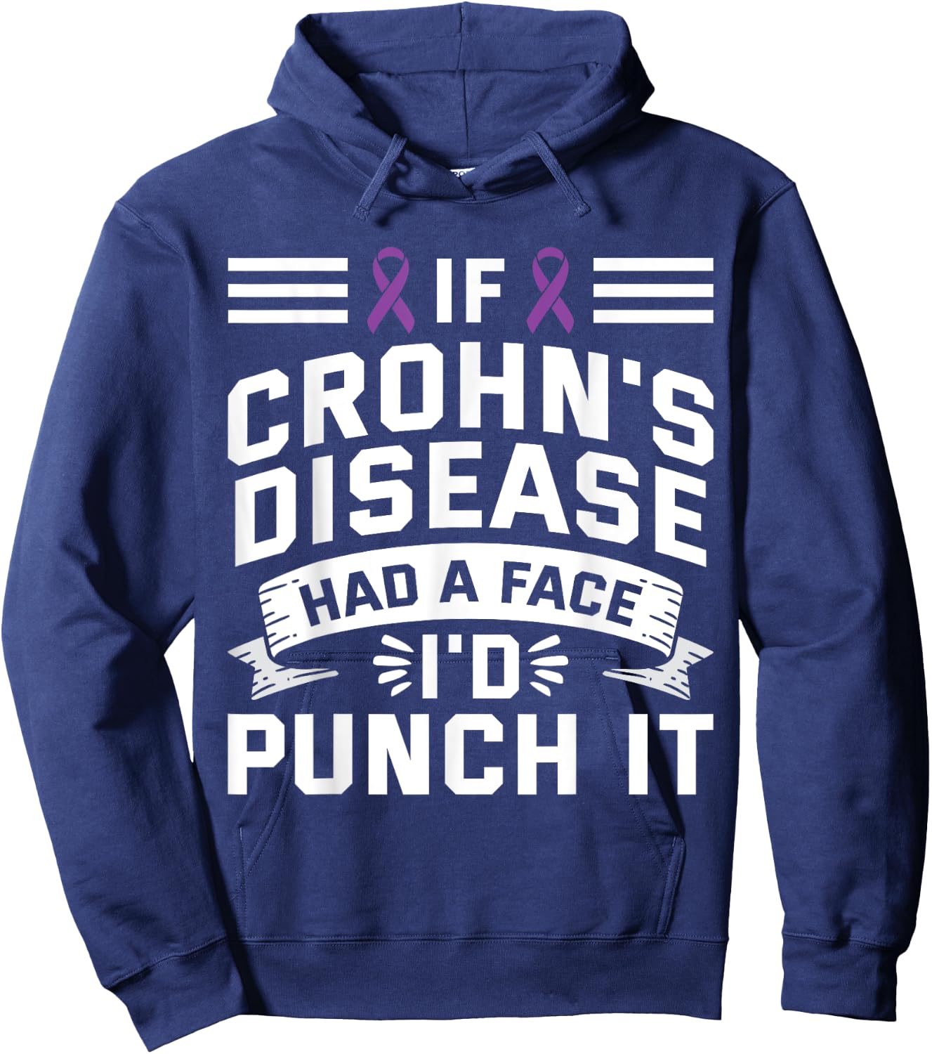 If Crohns Had Face Punch It - Crohns Disease Awareness Hoodie - Hoodie | Navy
